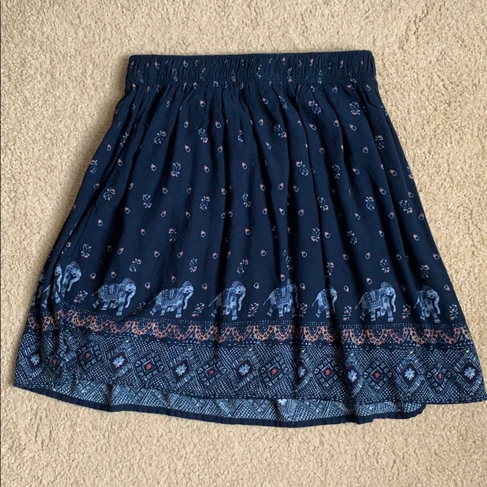 Abercrombie printed blue skirt